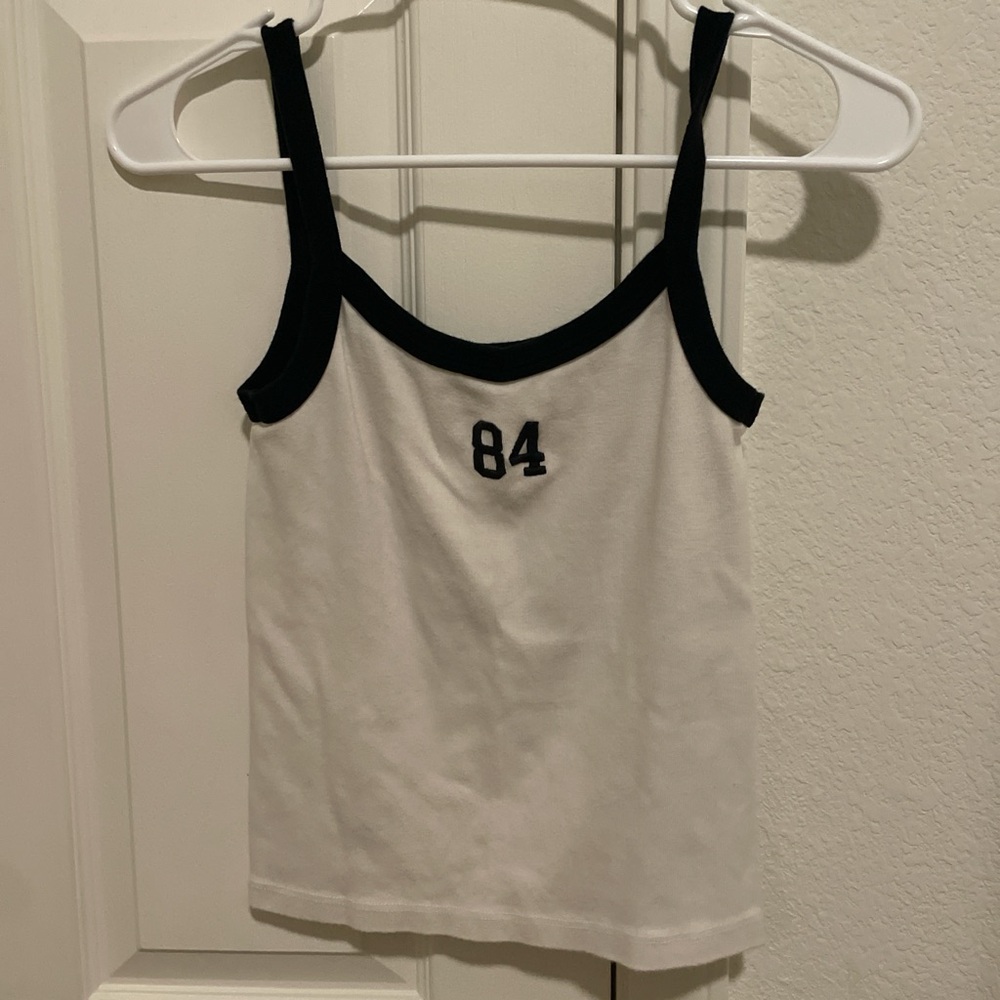 Rare Brandy Melville White and Black Tank Top